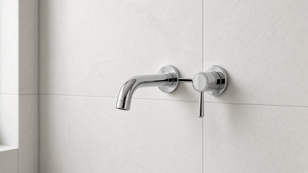 Grifo de pared cromado.