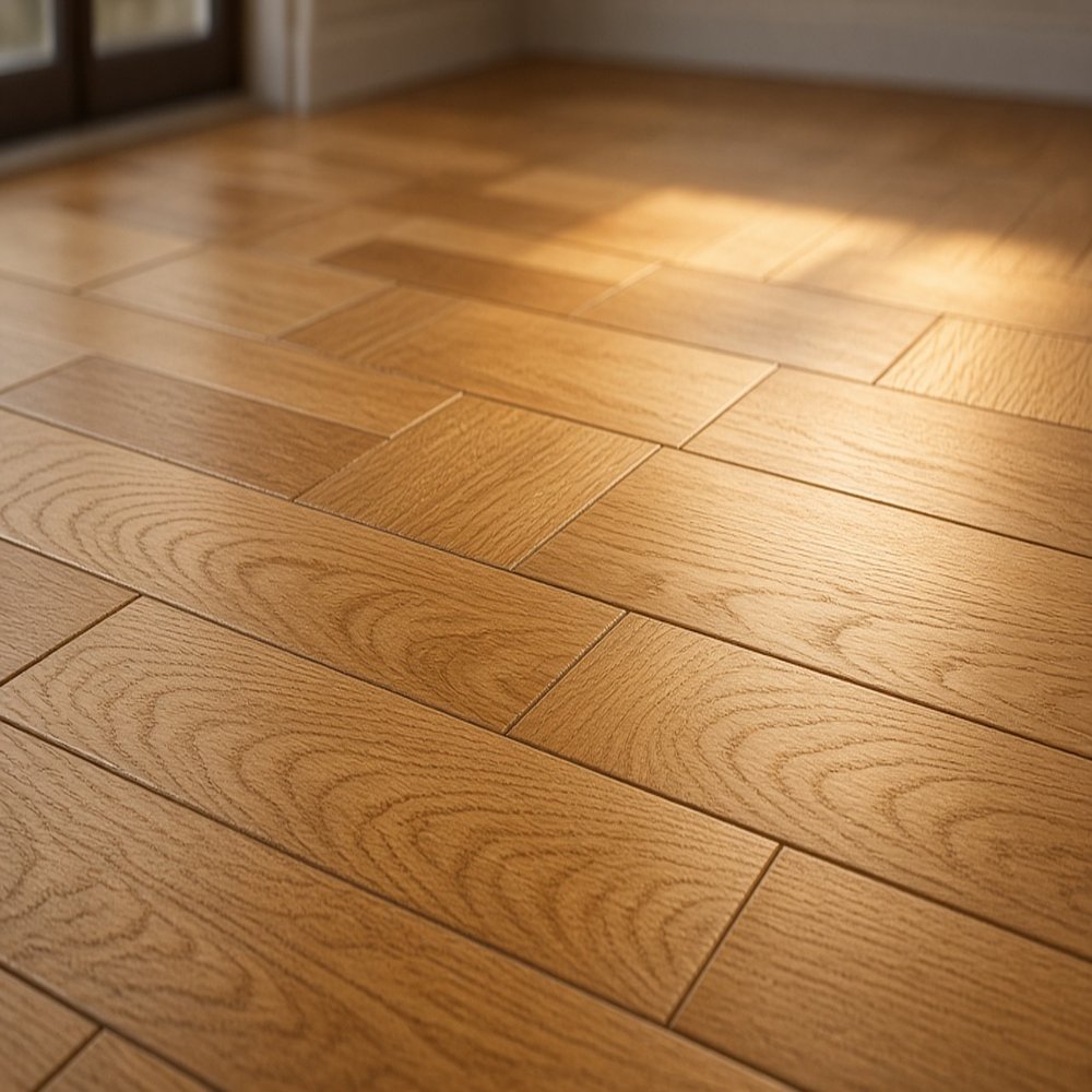 Parquet de roble con acabado satinado.